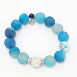 Sea Blue Druzy/Silver Bracelet