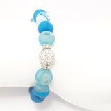 Sea Blue Druzy/Silver Bracelet