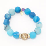 Sea Blue Druzy/Gold Bracelet