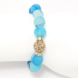 Sea Blue Druzy/Gold Bracelet