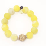 Lemon Yellow Druzy/Gold Bracelet