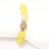 Lemon Yellow Druzy/Gold Bracelet