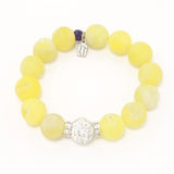 Lemon Yellow Druzy/Silver Bracelet