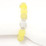 Lemon Yellow Druzy/Silver Bracelet