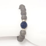 Platinum Druzy/Navy Bracelet