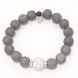 Platinum Druzy/Silver Bracelet