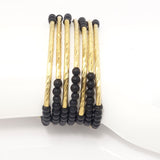 Black Agate/Gold Bars