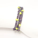 Shiny Purple Crystal Triple Wrap Bracelet