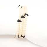 Bisque Spike Crystal Triple Wrap Bracelet
