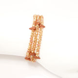 Shiny Caramel Spike Crystal Triple Wrap Bracelet