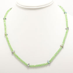 Frosted Green Spike Crystal Triple Wrap Bracelet
