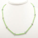 Frosted Green Spike Crystal Triple Wrap Bracelet