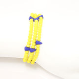 Yellow Spike Crystal Triple Wrap Bracelet