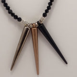 Gun Metal Copper Matte Black Spike Necklace