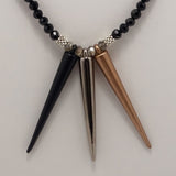 Matte Black Gun Metal Copper Spike Necklace