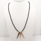 Gun Metal Gold Copper Spike Necklace