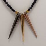 Gun Metal Gold Copper Spike Necklace