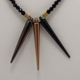 Gun Metal Copper Matte Black Spike Necklace