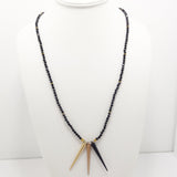 Gold Copper Matte Black Spike Necklace