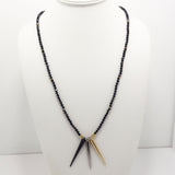 Black Gun Metal Gold Spike Necklace