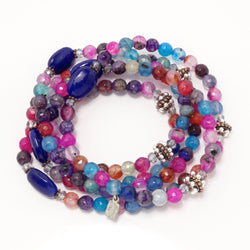 Pink Rainbow/Mini Royal Blue Gemstones