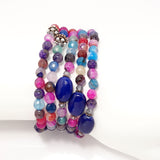 Pink Rainbow/Mini Royal Blue Gemstones