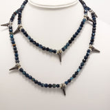 Marine Blue/Hematite Spikes