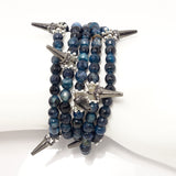 Marine Blue/Hematite Spikes