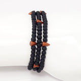 Carmel Spike Beaded Triple Wrap Bracelet