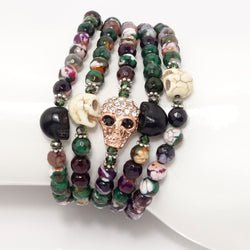 Multi Purple/Green/ Skulls