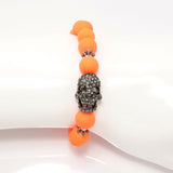 Orange/Hematite Skull