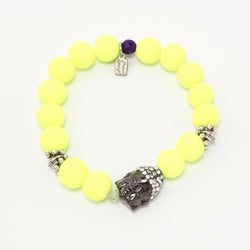 Neon Yellow/Hematite Buddha