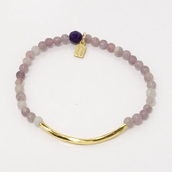 Lavender Grey Agate/Gold