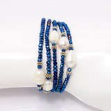 Electric Blue Pearl Necklace