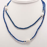 Electric Blue Pearl Necklace