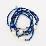 Electric Blue Pearl Necklace