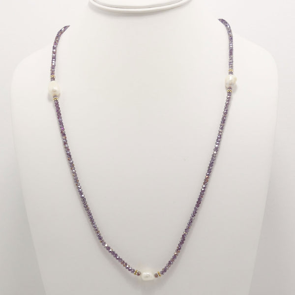 Shiny Purple Pearl Necklace