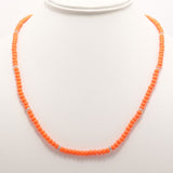 Orange Silver Beaded Triple Wrap Bracelet