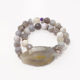 Light Grey Dual Wrap Bracelet