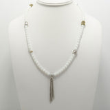 White Jade Buddha Tassel Beaded Necklace