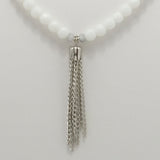 White Jade Buddha Tassel Beaded Necklace