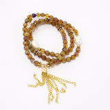 Golden Spider Tassel Beaded Necklace