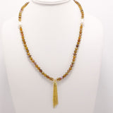 Golden Spider Tassel Beaded Necklace