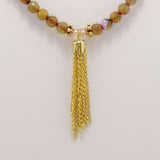 Golden Spider Tassel Beaded Necklace