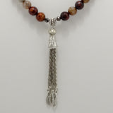 Fire Engine Red Tassel Beaded Necklace