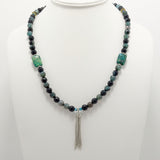 Sea Breeze Blue Tassel Beaded Necklace