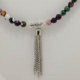 Purple Green Elephant Tassel Beaded Necklace