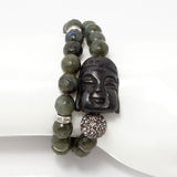 Green Labradorite Dual Wrap Bracelet