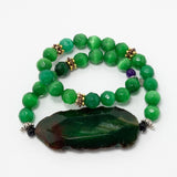 Green Cat Eye Dual Wrap Bracelet