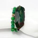 Green Cat Eye Dual Wrap Bracelet